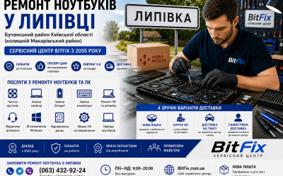 Ремонт ноутбуків Липівка — чистка, матриця, батарея, клавіатура | BitFix