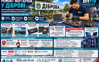 Ремонт ноутбуків Діброва — чистка, матриця, батарея, клавіатура | BitFix