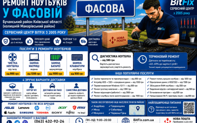 Ремонт ноутбуків Фасова — чистка, матриця, батарея, клавіатура | BitFix
